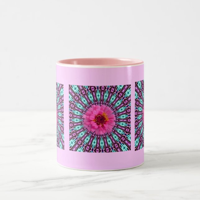 De Café Em Dois Tons Margarida Rosa na Caneca Cristal-Ligeira (Centro)