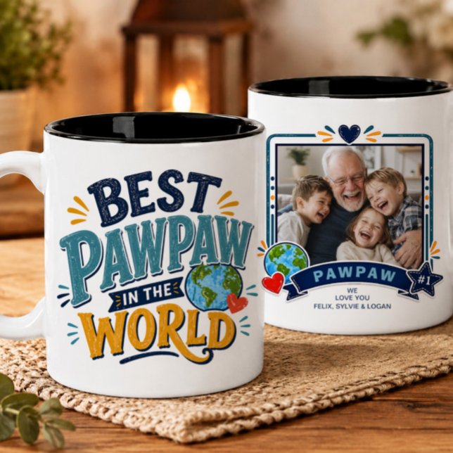 De Café Em Dois Tons Melhor Papai do Mundo Caneca com Foto (Criador carregado)