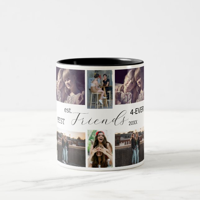 De Café Em Dois Tons Melhores Amigos Para Sempre – Caneca com Colagem d (Centro)