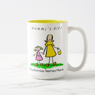 De Café Em Dois Tons Menina da múmia - Mãe loira e caneca