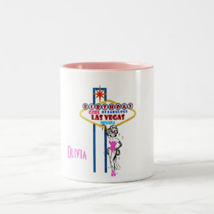 De Café Em Dois Tons Menina do aniversário da caneca fabulosa do