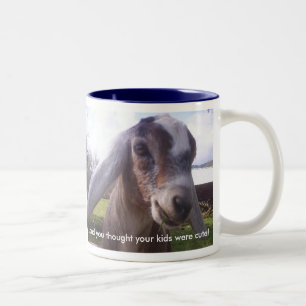 De Café Em Dois Tons Meu bebê é uma caneca nubian da cabra da leiteri