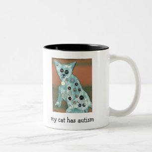 De Café Em Dois Tons Meu gato tem a caneca do autismo