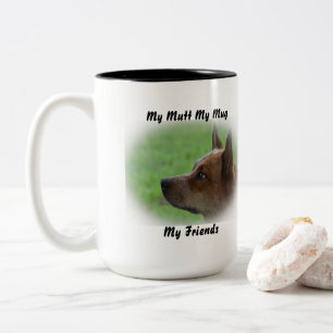 De Café Em Dois Tons Meu Vira-Lata Minha Caneca Meus Amigos.