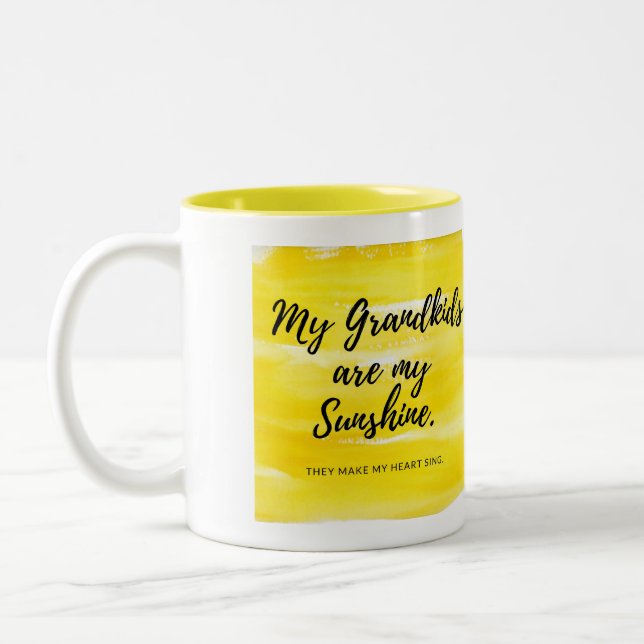 De Café Em Dois Tons "Meus Netos são minha caneca Sunshine" 11oz (Esquerda)