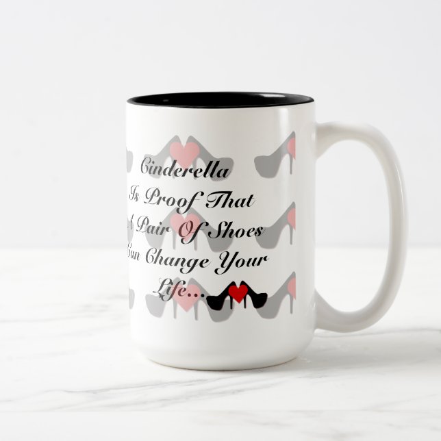 De Café Em Dois Tons Mim caneca das citações dos calçados do teste (Direita)