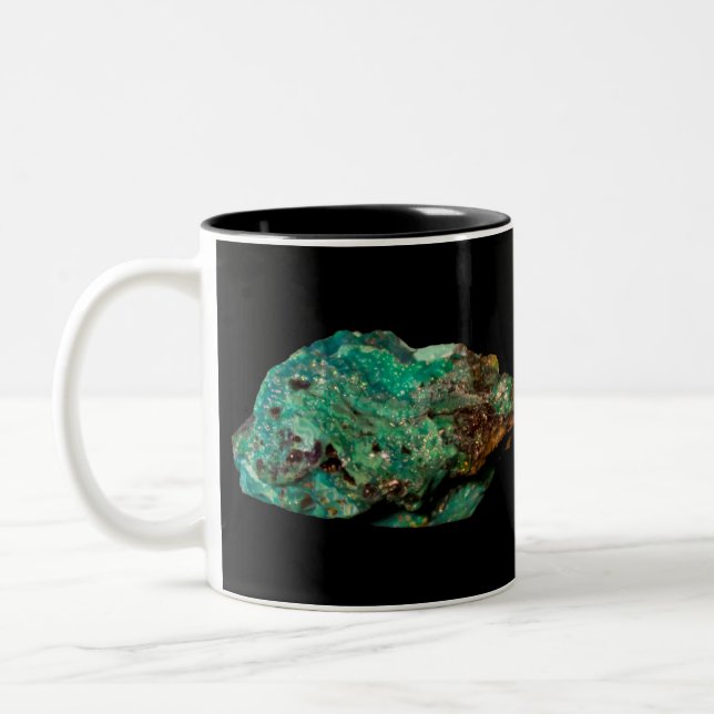 De Café Em Dois Tons Mineral Verde Malachita na Caneca Negra (Esquerda)