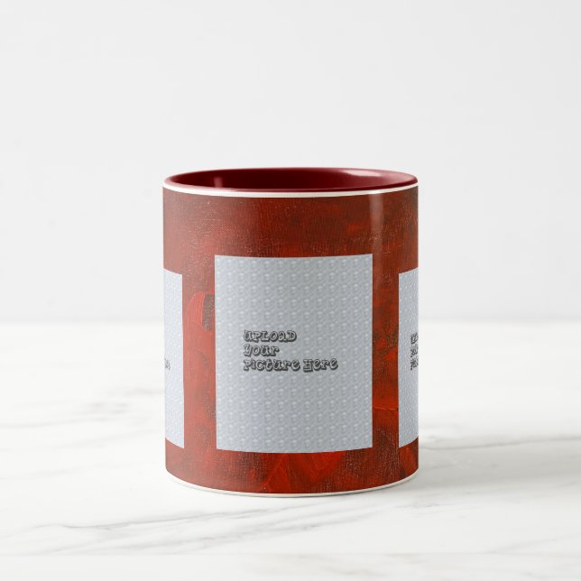 De Café Em Dois Tons Modelo da caneca da foto do vermelho rico (Centro)