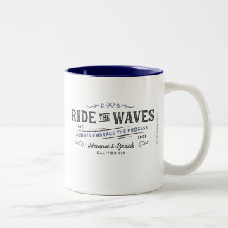 De Café Em Dois Tons Monte a caneca das ondas