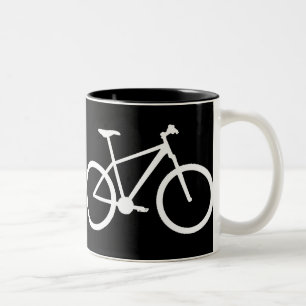 De Café Em Dois Tons Mountain bike branco na caneca preta