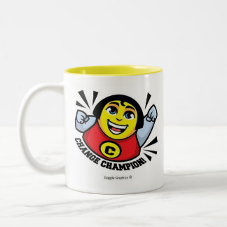 De Café Em Dois Tons Mude o amarelo da caneca do campeão para dentro