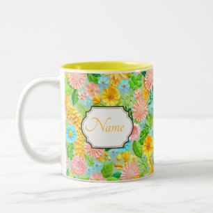 De Café Em Dois Tons Mug personalizado, caneca personalizada, Mug com n