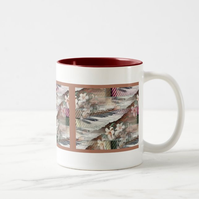 De Café Em Dois Tons Música com caneca das flores (Direita)