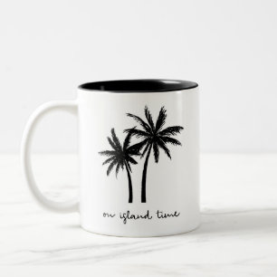 De Café Em Dois Tons Na caneca do tempo da ilha