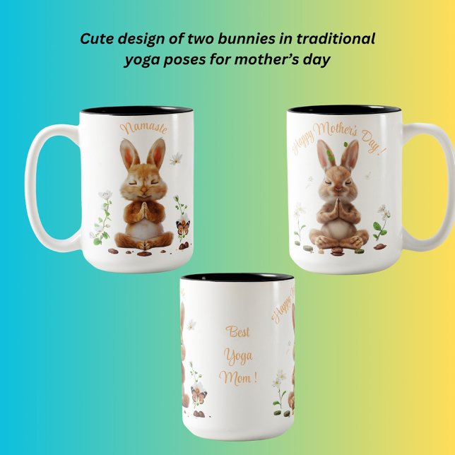 De Café Em Dois Tons Namaste Best Yoga Mãe! Caneca (Criador carregado)
