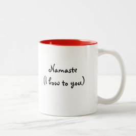 De Café Em Dois Tons Namaste (Eu Me Inclino a Você) - Caneca
