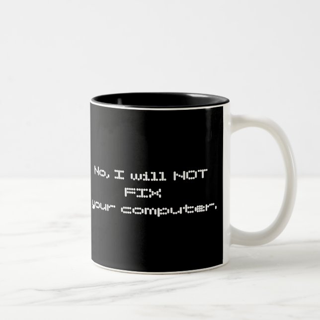 De Café Em Dois Tons Não, eu NÃO FIXAREI sua caneca do computador (Direita)