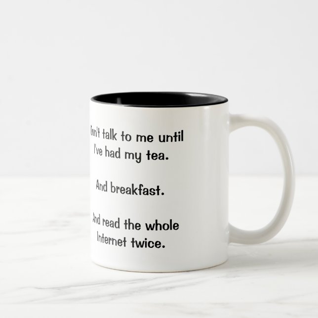 De Café Em Dois Tons "Não me fale" a caneca (Direita)