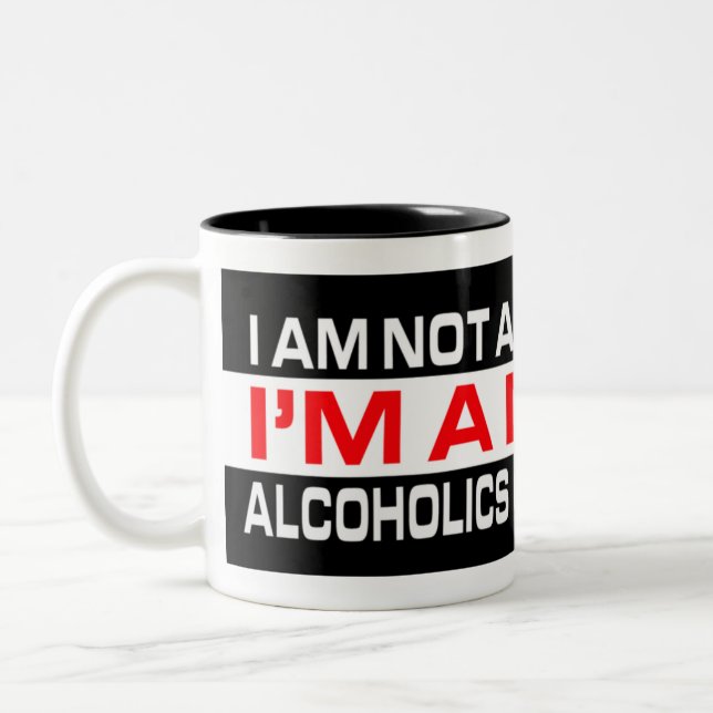 De Café Em Dois Tons Não um presente alcoólico da caneca (Esquerda)