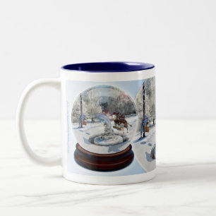 De Café Em Dois Tons Natal azul - caneca