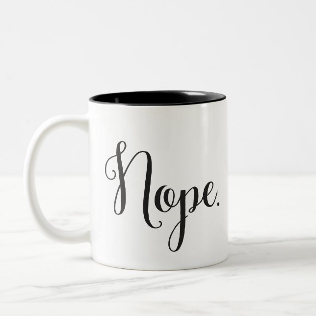 De Café Em Dois Tons Nope. roteiro elegante da caneca | (Esquerda)