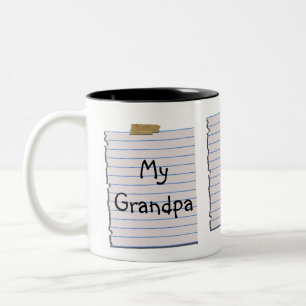 De Café Em Dois Tons Notas do amor para a caneca do vovô