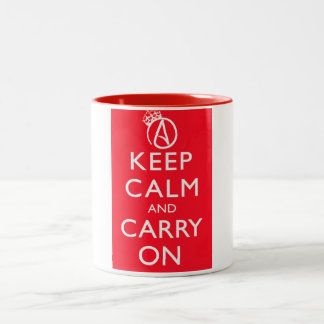 De Café Em Dois Tons O ateu mantem-se calmo e continua-se a caneca do