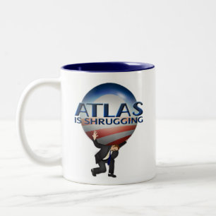 De Café Em Dois Tons O atlas Shrugging a caneca
