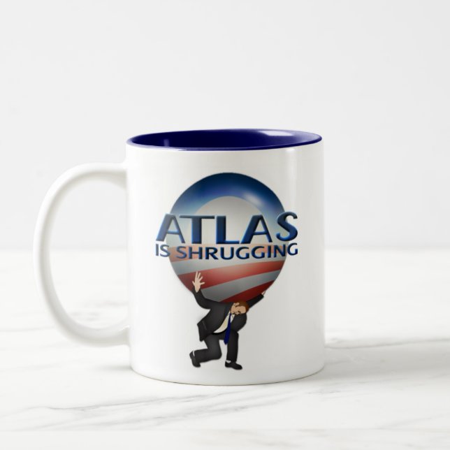 De Café Em Dois Tons O atlas Shrugging a caneca (Esquerda)