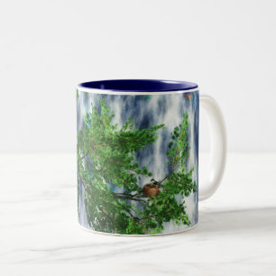 De Café Em Dois Tons O Birdsnest Cai Na Caneca