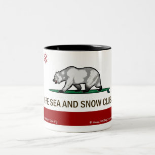 De Café Em Dois Tons O clube do mar e da neve - caneca customizável