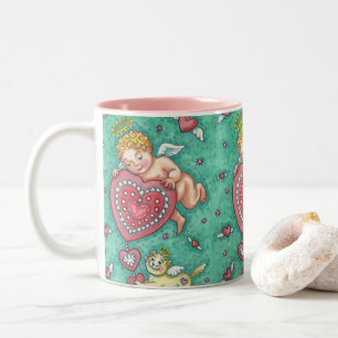 De Café Em Dois Tons O CORAÇÃO do CUPIDO E a repetição da CANECA do