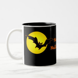 De Café Em Dois Tons O Dia das Bruxas feliz - personalize esta caneca