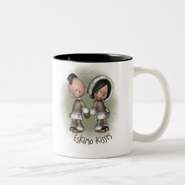De Café Em Dois Tons O esquimó beija a caneca (Direita)