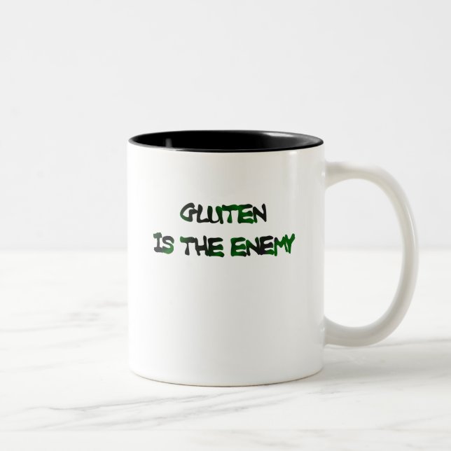 De Café Em Dois Tons O GLÚTEN É a caneca INIMIGA (Direita)