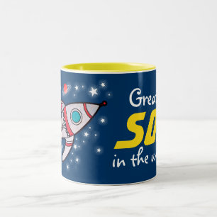 De Café Em Dois Tons O "grande FILHO caneca azul/amarela do universo"