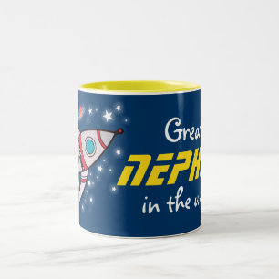 De Café Em Dois Tons O grande SOBRINHO na caneca amarela azul do