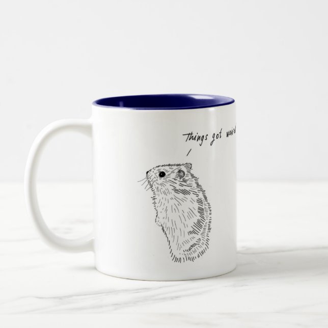 De Café Em Dois Tons O hamster, coisas obteve caneca estranha, animal (Esquerda)