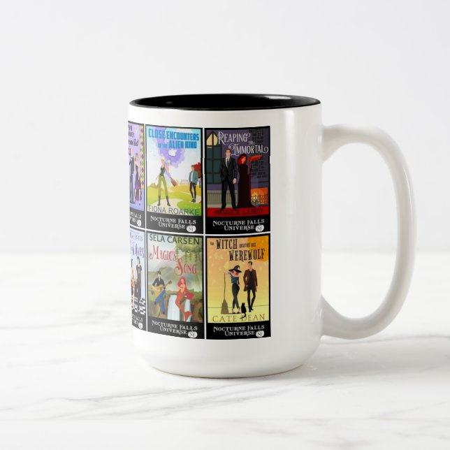 De Café Em Dois Tons O noturno cai caneca do universo (Direita)