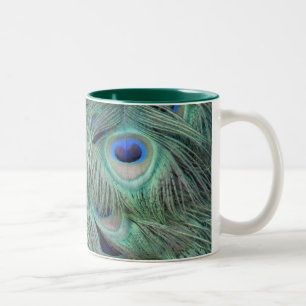De Café Em Dois Tons O pavão empluma-se a caneca