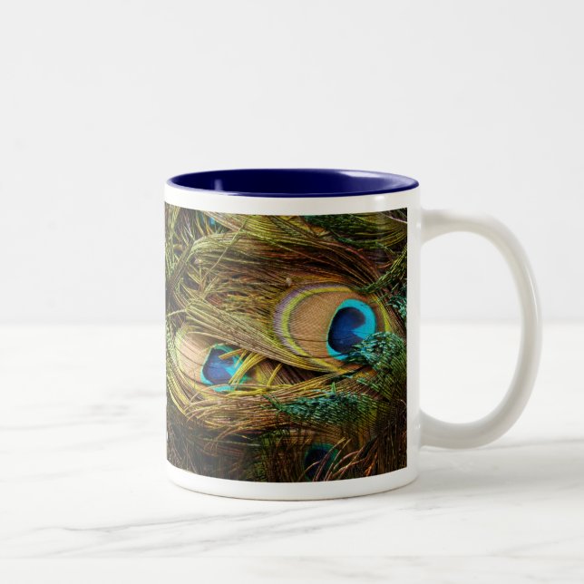 De Café Em Dois Tons O pavão empluma-se a caneca (Direita)