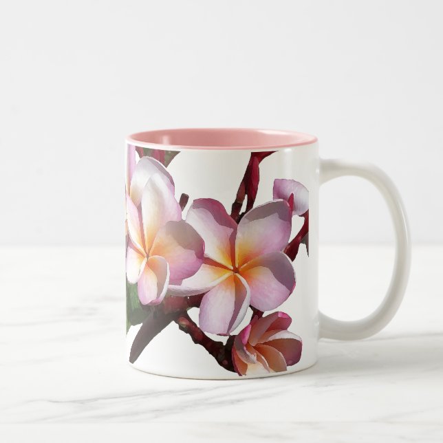 De Café Em Dois Tons O Plumeria floresce a caneca (Direita)