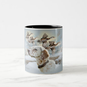 De Café Em Dois Tons O setter inglês caça a caneca