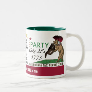 De Café Em Dois Tons O tea party como ele é 1773 - revogue a caneca