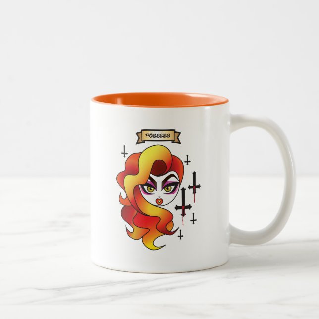 De Café Em Dois Tons O Voodoo "possui" caneca frente e (Direita)