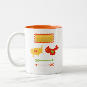 De Café Em Dois Tons Oceanos conectados distante na caneca do professor