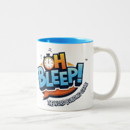 De Café Em Dois Tons Oh Bleep! Azul do Dois-Tom da caneca do logotipo