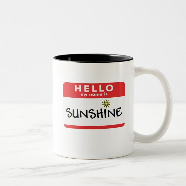 De Café Em Dois Tons Olá! caneca da luz do sol (Direita)