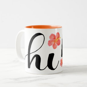 De Café Em Dois Tons Olá! Caneca Hibisco