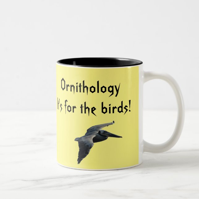 De Café Em Dois Tons Ornitologia -- É para os pássaros! Caneca (Direita)